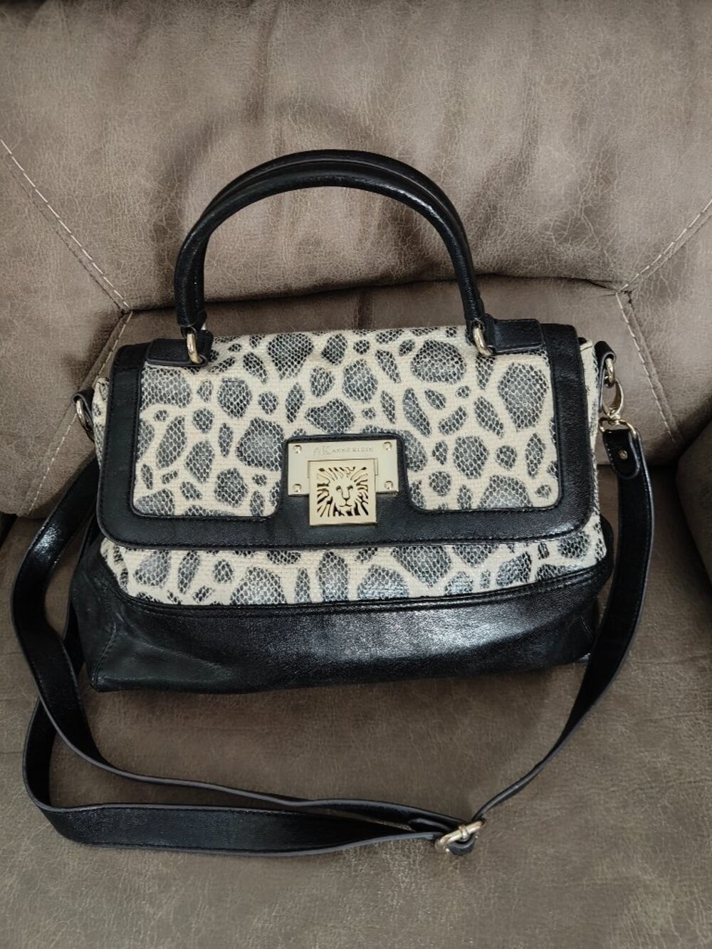 Anne Klein leopard handbag